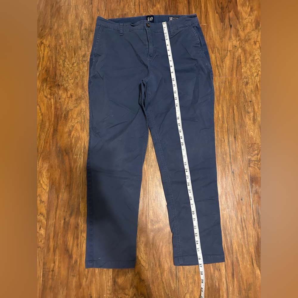 Women's GAP Relaxed Girlfriend Twill Pants Navy Blue Size 12 Comfy - Picture 8 of 10